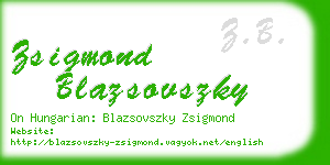 zsigmond blazsovszky business card